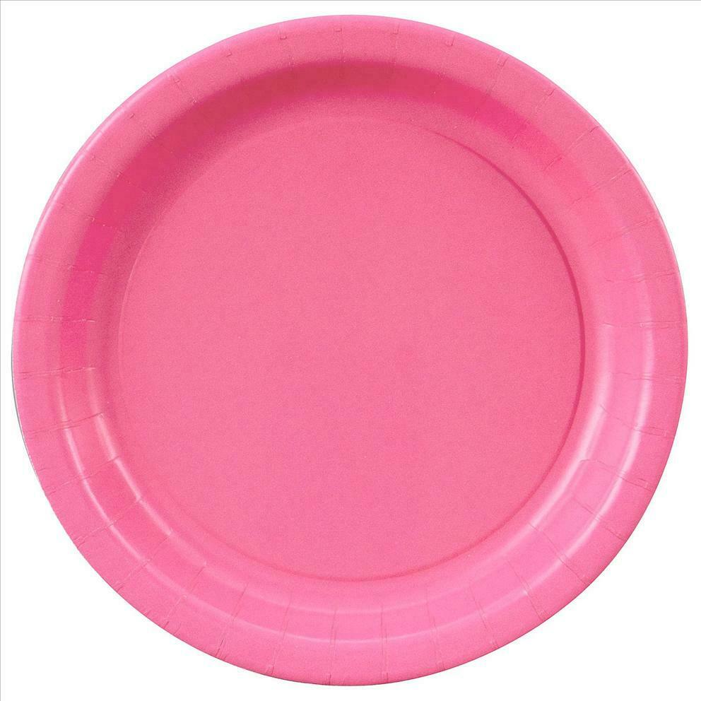 UNIQUE 9″ HOT PINK DISPOSABLE ROUND PLATES PK16 Andil Brothers