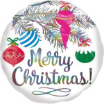 ANAGRAM HOLOGRAPHIC STANDARD 18″ “MERRY CHRISTMAS” FOIL BALLOON