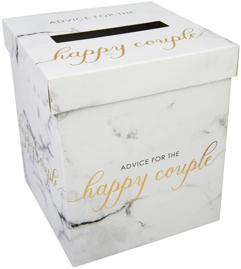 SCRIPTED MARBLE-WEDDING WISHES POST BOX