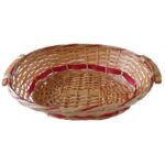 OVAL TRAY GOLDEN W/RED DETAIL L47CM