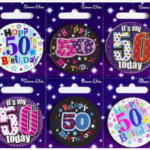 S/ELVIN BADGE AGE 50 54MM: ASSORTED: SEND ACCORDING TO AVAIBILITY