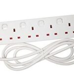 DAEWOO ELECTRICALS 6 WAY 2M EXTENSION LEAD WITH INDIVIDUALLY SWITCHED SOCKTES