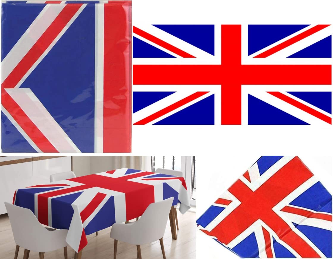 UNION JACK PLASTIC TABLE COVER 137CM X 180CM Andil Brothers