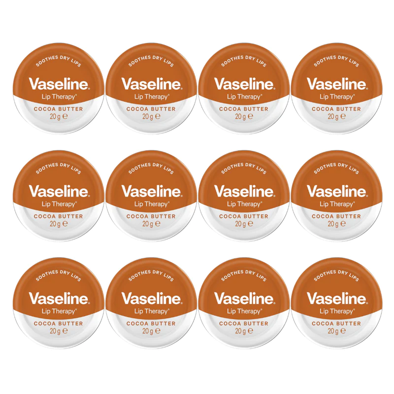 VASELINE LIP THERAPY TIN COCOA BUTTER 20g (PACK OF 12)