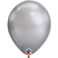 QUALATEX CHROME SILVER 11″ (PACK OF 25 ROUND BALLOONS).