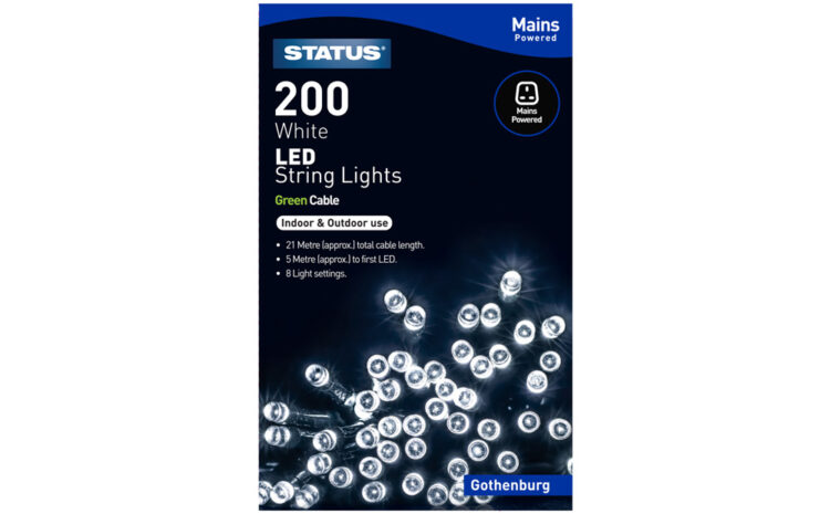 STATUS 200 WHITE LED STRING LIGHTS