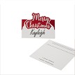 NEVITI 10 X TRIVIA PLACE CARDS MERRY CHRISTMAS RED FOIL