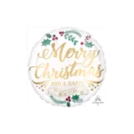 ANAGRAM 18″ STANDARD “MERRY CHRISTMAS AND A HAPPY NEW YEAR” FOIL BALLOON