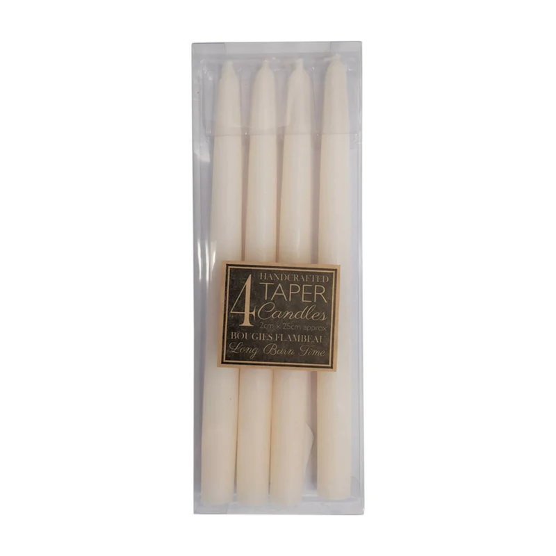 HANDCRAFTED TAPER CANDLES , PACK OF 4