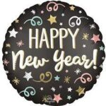 ANAGRAM 18″ CONFETTI “HAPPY NEW YEAR” SATIN FOIL BALLOON